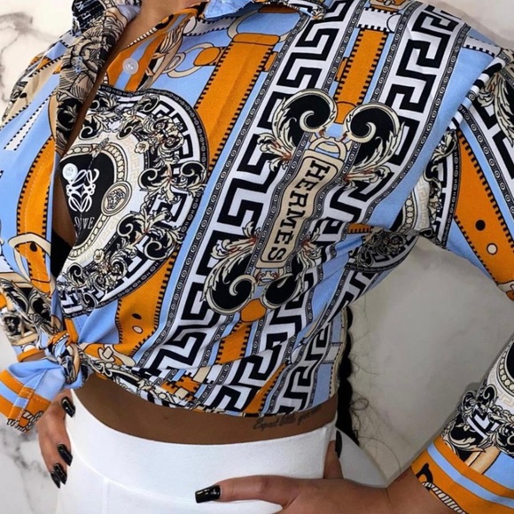 Vintage Hermès Inspired Blouse - Picture 1 of 1
